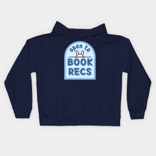 Open to book recs Kids Hoodie